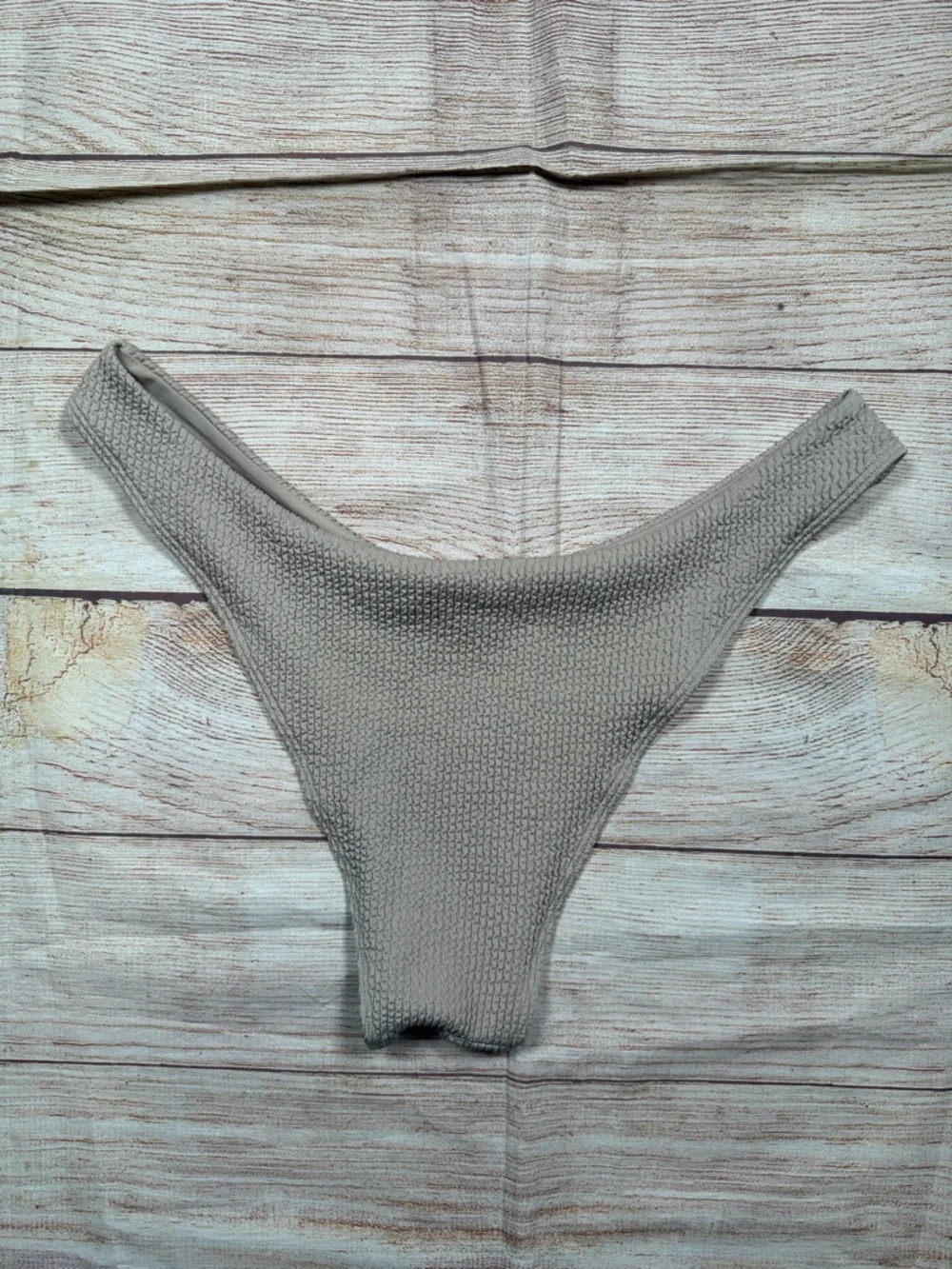 Monday Swimwear Textured Taupe Bikini Bottoms
